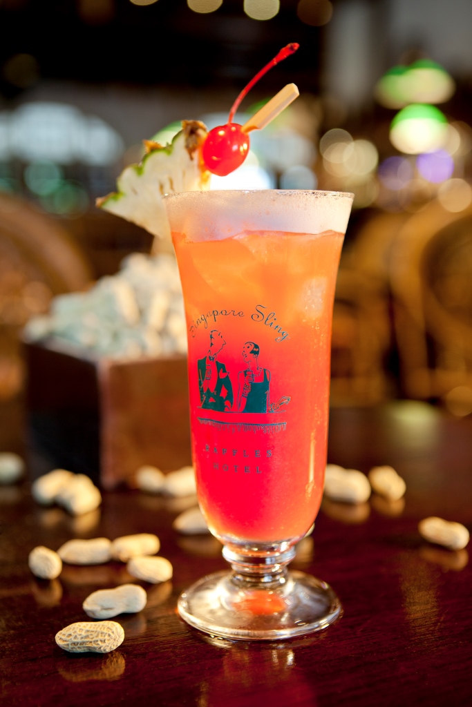 A Singapore Sling Cocktail from Raffles Bar in Singapore